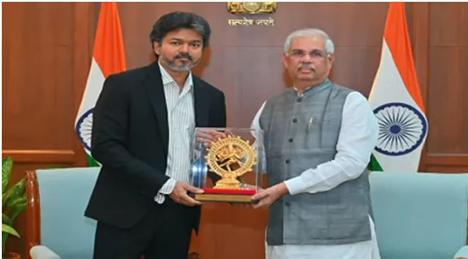 கவர்னர் அர்லேகருடன் முதலமைச்சர் விஜய் சந்திப்பு